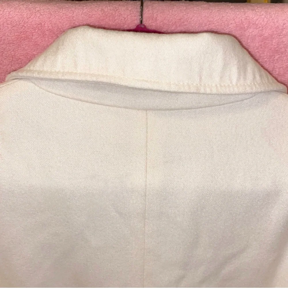 Merona White Coat Cream Purple Polka Dot Jacket Trench XL Extra Large Target - Picture 8 of 14